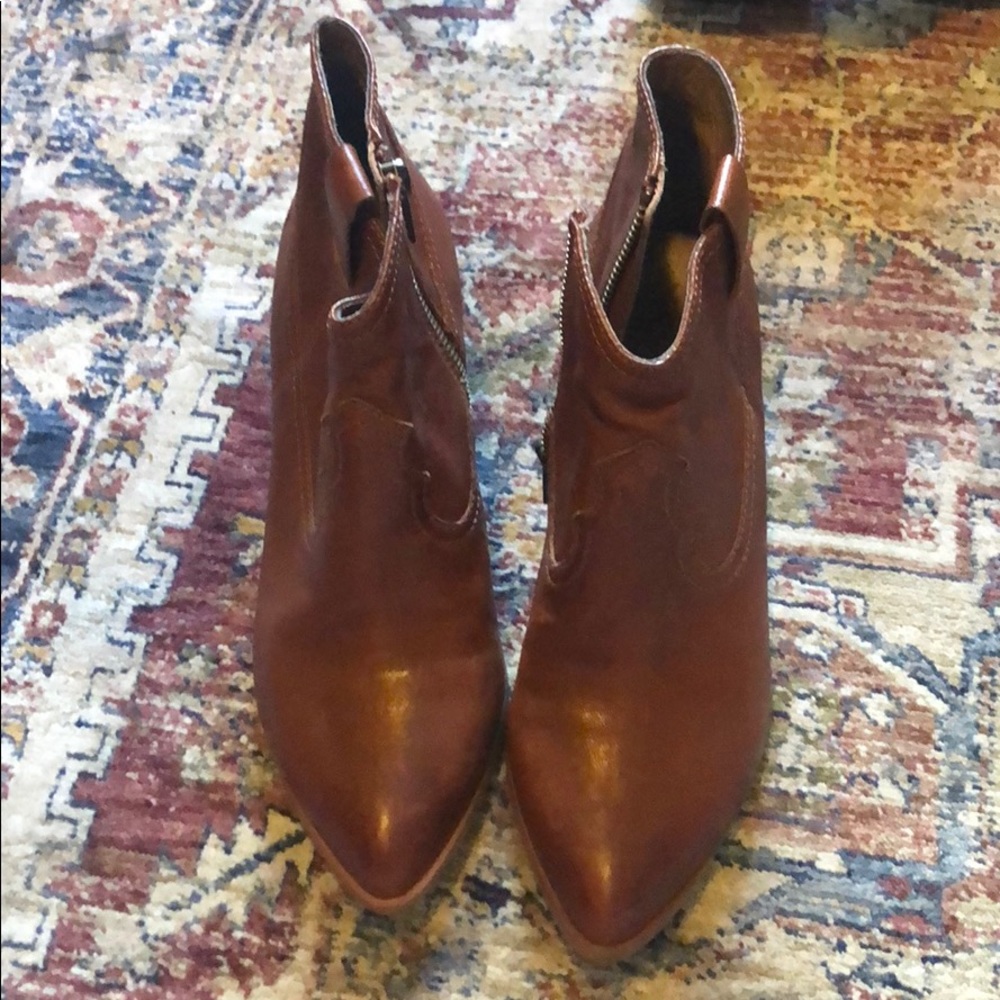 Brown Frye Ankle Leather Booties
